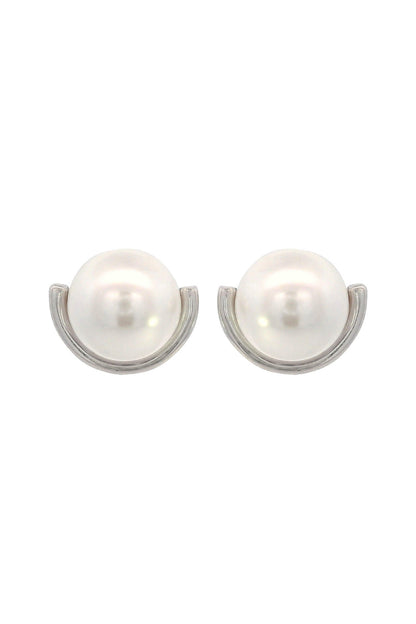ADAGIO CRESCENT NINE-2-FIVE PEARL CRESCENT EARRINGS SILVER-PEROZ Accessories