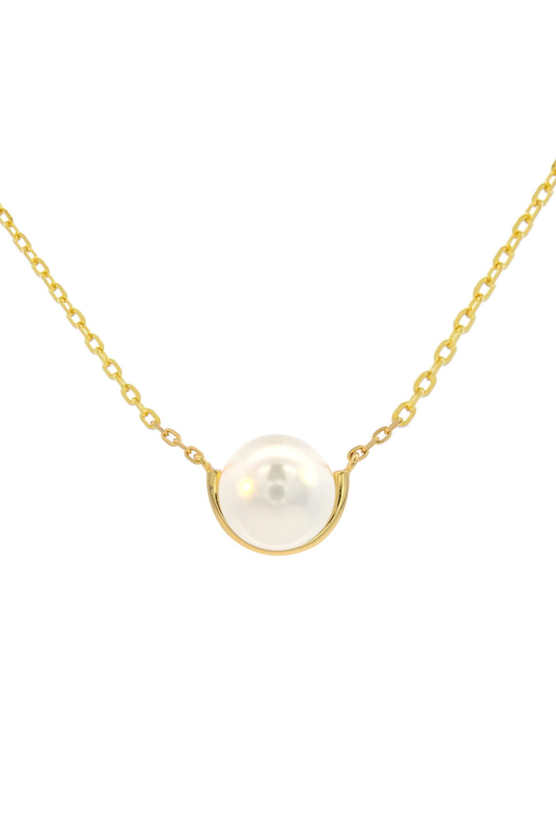 ADAGIO CRESCENT NINE-2-FIVE PEARL NECKLACE GOLD-PEROZ Accessories
