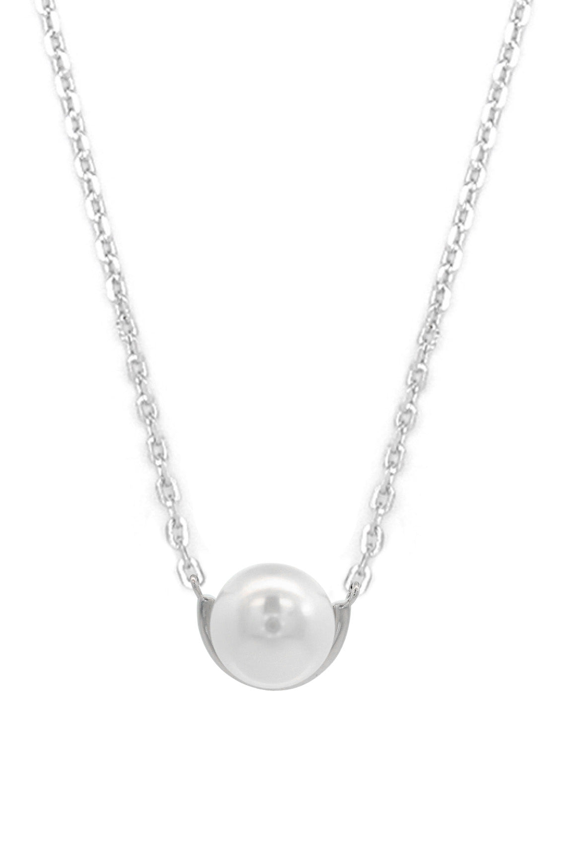 ADAGIO CRESCENT NINE-2-FIVE PEARL NECKLACE SILVER-PEROZ Accessories