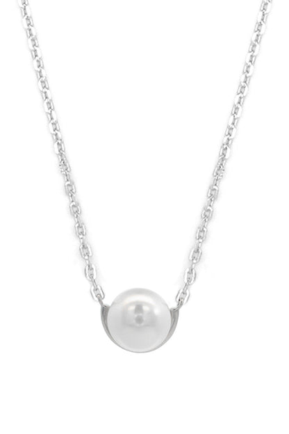 ADAGIO CRESCENT NINE-2-FIVE PEARL NECKLACE SILVER-PEROZ Accessories