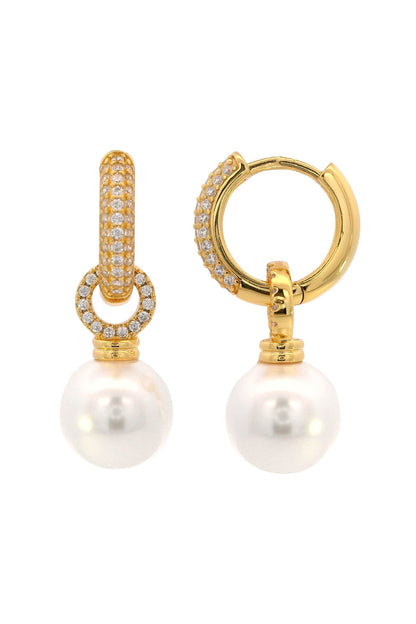 ADAGIO DUO HOOP PEARL EARRING GOLD-PEROZ Accessories