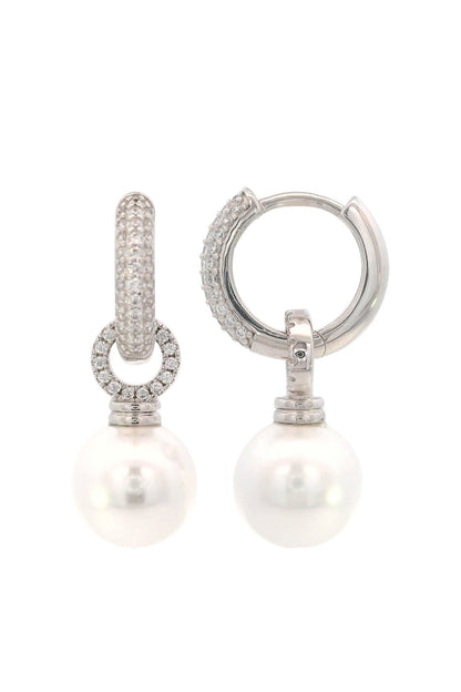 ADAGIO DUO HOOP PEARL EARRING SILVER-PEROZ Accessories