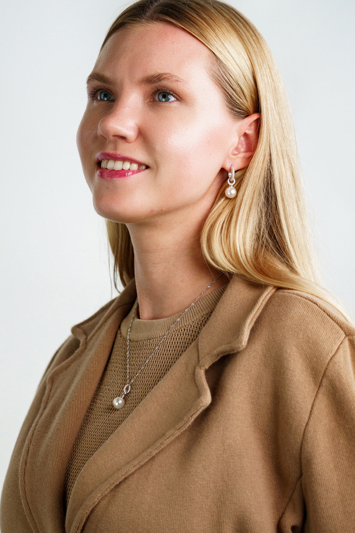 ADAGIO DUO HOOP PEARL EARRING SILVER-PEROZ Accessories