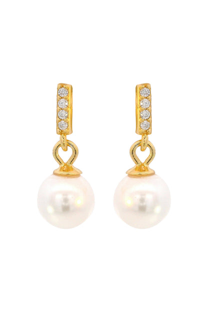 ADAGIO EFFORTLESS GLOW BAR DANGLE PEARL EARRINGS GOLD-PEROZ Accessories