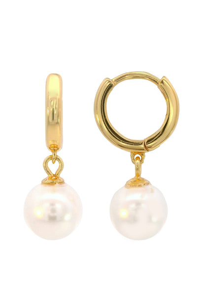ADAGIO NINE-2-FIVE PEARL HOOP EARRINGS GOLD-PEROZ Accessories