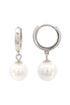 ADAGIO NINE-2-FIVE PEARL HOOP EARRINGS SILVER-PEROZ Accessories