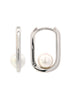 ADAGIO NINE-2-FIVE PEARL OVAL HOOPS SILVER-PEROZ Accessories