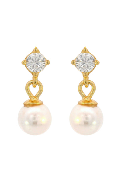 ADAGIO TOUCH OF SPARKLE DANGLE DROP PEARL EARRINGS GOLD-PEROZ Accessories