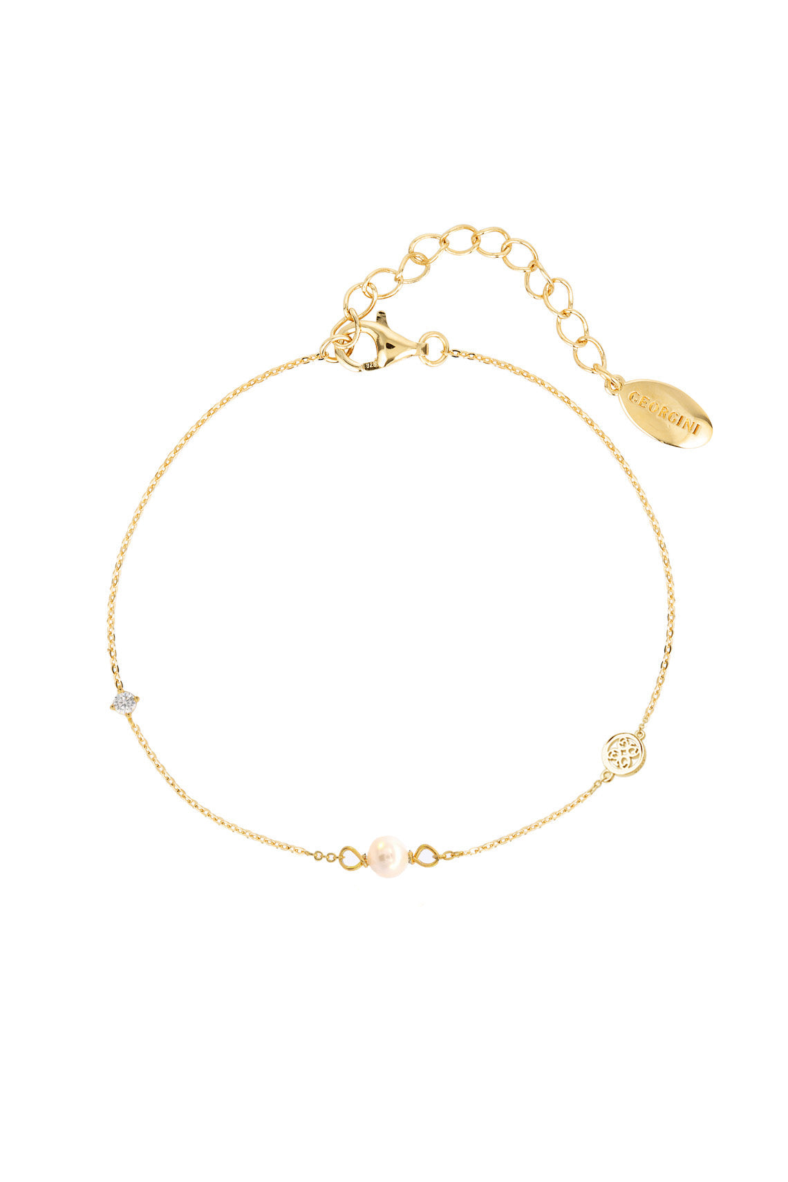 ADAGIO TOUCH OF SPARKLE PEARL BRACELET GOLD 15CM + 4CM-PEROZ Accessories