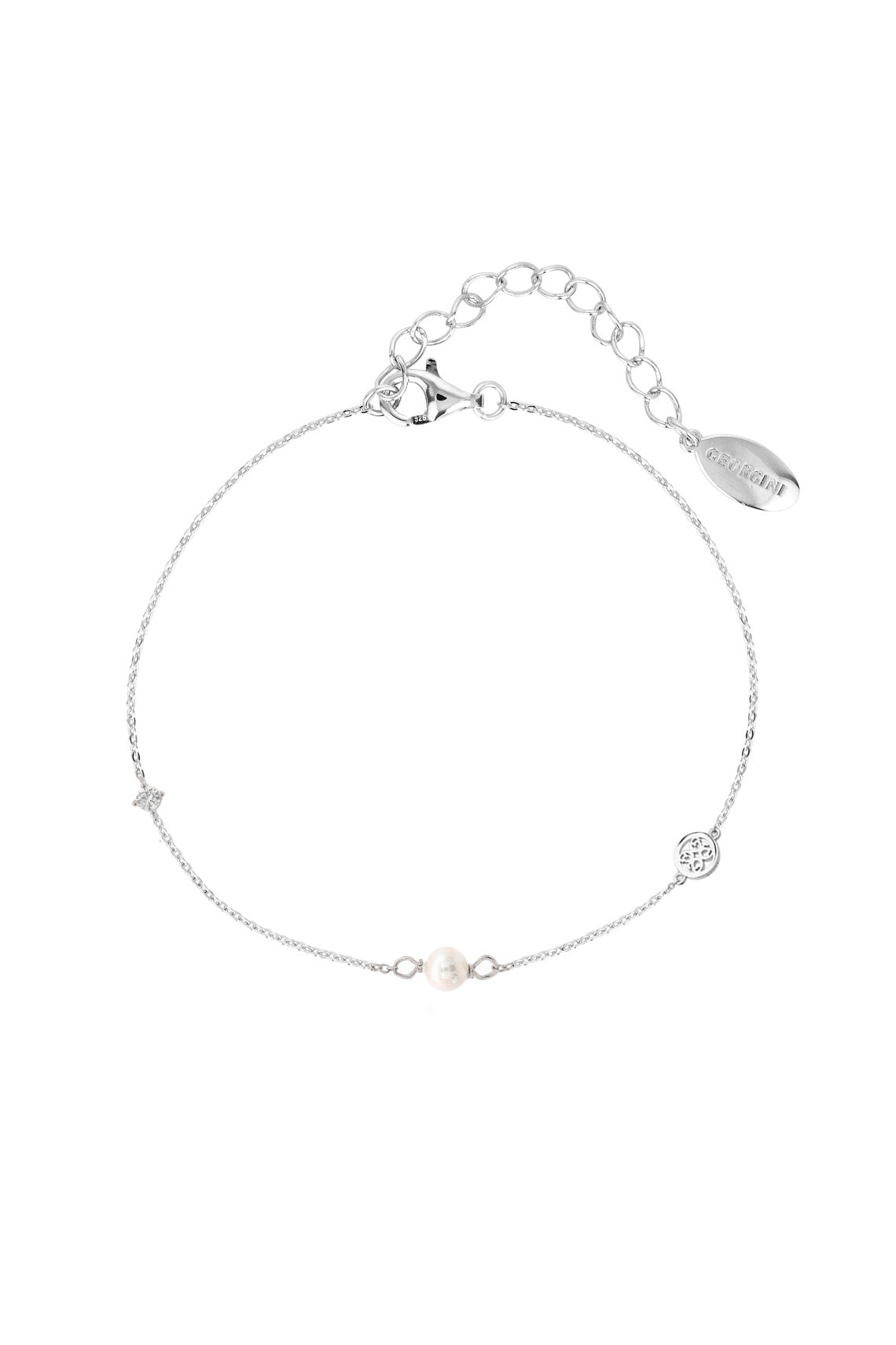 ADAGIO TOUCH OF SPARKLE PEARL BRACELET SILVER 15CM + 4CM-PEROZ Accessories
