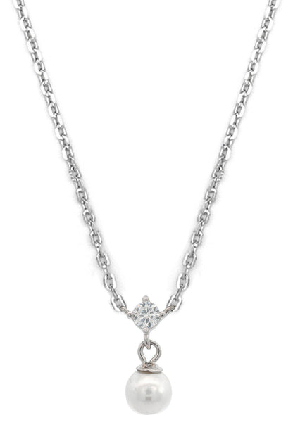 ADAGIO TOUCH OF SPARKLE PEARL NECKLACE SILVER-PEROZ Accessories
