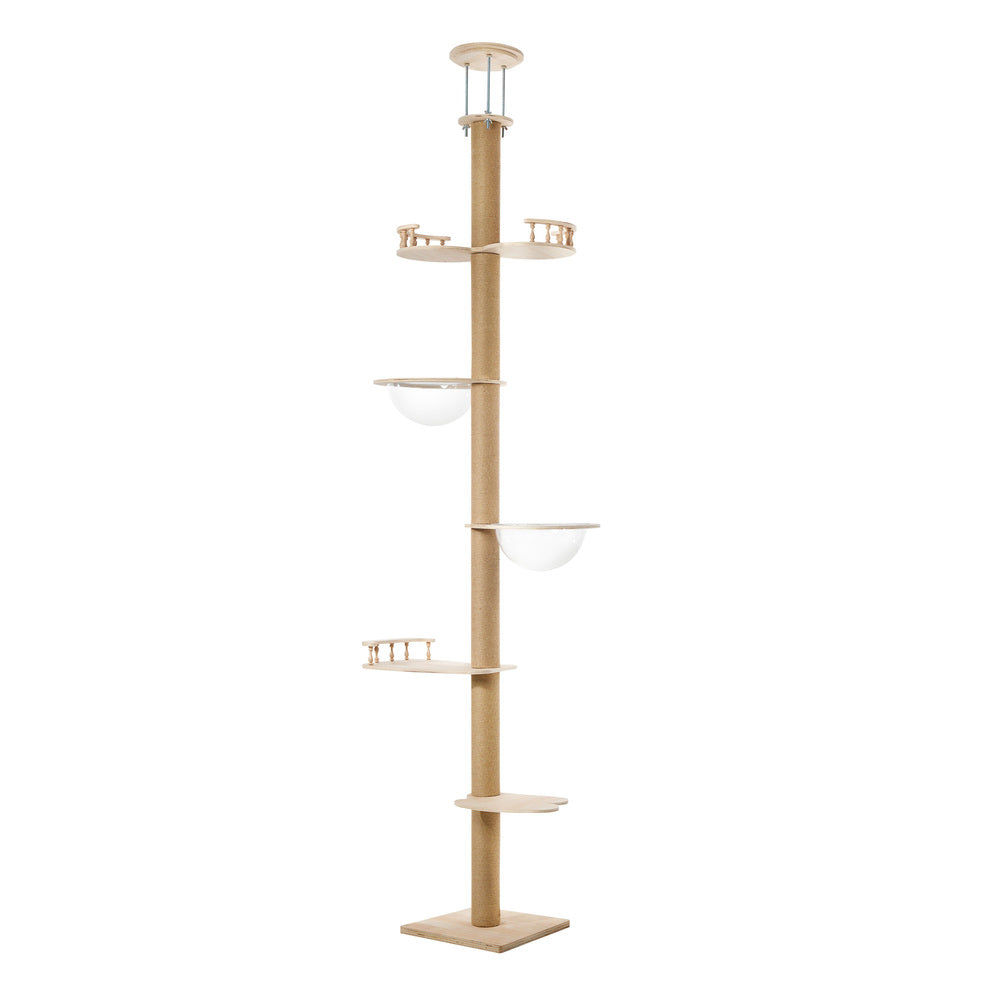 Alopet Cat Tree Wood Tower Scratching 300cm Post Floor to Ceiling-Cat Tree-PEROZ Accessories