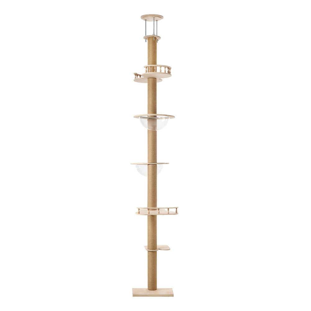 Alopet Cat Tree Wood Tower Scratching 300cm Post Floor to Ceiling-Cat Tree-PEROZ Accessories