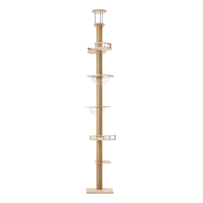 Alopet Cat Tree Wood Tower Scratching 300cm Post Floor to Ceiling-Cat Tree-PEROZ Accessories