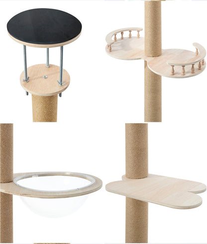 Alopet Cat Tree Wood Tower Scratching 300cm Post Floor to Ceiling-Cat Tree-PEROZ Accessories