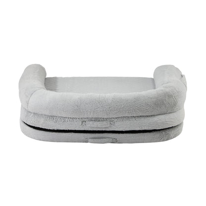 Alopet Foldable Calming Dog Bed Removable Washable Grey-Dog Bed-PEROZ Accessories