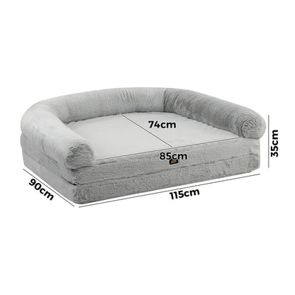 Alopet Foldable Calming Dog Bed Removable Washable Grey-Dog Bed-PEROZ Accessories