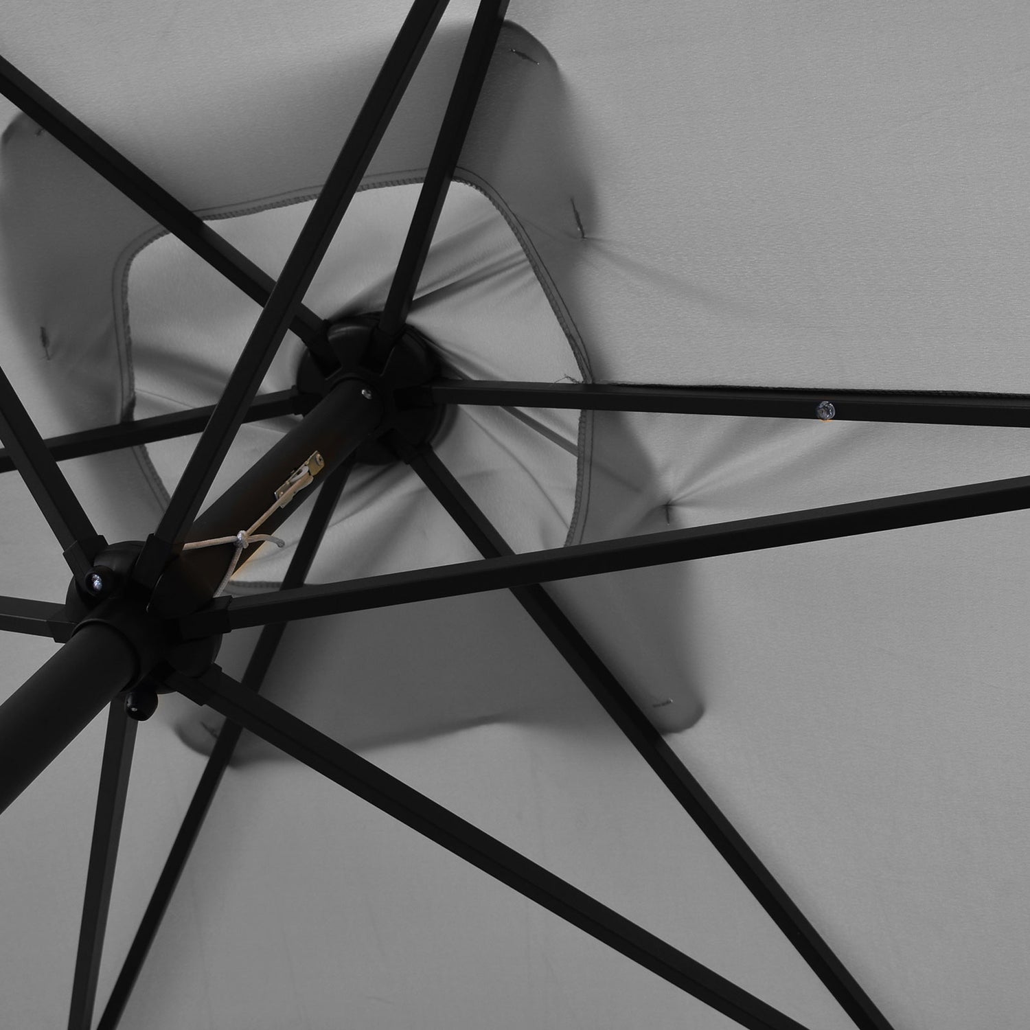 Arcadia Furniture Umbrella 3 Metre Umbrella with Solar LED Lights Garden Yard - Grey-Home &amp; Garden > Shading > Canopies &amp; Gazebos-PEROZ Accessories