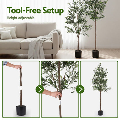 Artiss 180cm Artificial Olive Tree Faux Trees Indoor Decor Artificial Plants Lifelike Plant 1.8M-Home &amp; Garden > Artificial Plants > Artificial Trees-PEROZ Accessories