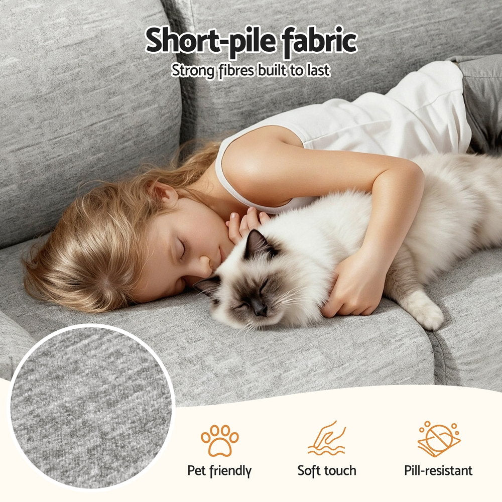 Artiss 2 Seater Sofa Modular Sectional Sofas Couch Bed No Assembly Living Room Grey-Furniture > Sofas > Sofas &amp; Sofa Beds-PEROZ Accessories