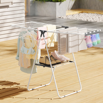 Artiss 2 Tier Clothes Rack Airer Foldable 139CM White-Furniture > Living Room > Coat Racks-PEROZ Accessories