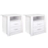 Artiss 2 X Bedside Table 2 Drawers with Shelf - TARA White-Furniture > Bedroom > Bedside Tables-PEROZ Accessories