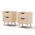 Artiss 2 x Bedside Table 2 Drawers - BODEN Pine-Furniture > Bedroom > Bedside Tables-PEROZ Accessories