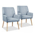 Artiss 2X Armchair Fabric Blue Grey-Furniture > Bar Stools & Chairs > Arm Chairs & Recliners-PEROZ Accessories