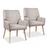 Artiss 2X Armchair Faux Fabric Beige-Furniture > Bar Stools & Chairs > Arm Chairs & Recliners-PEROZ Accessories