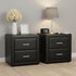Artiss 2X Bedside Table 2 Drawers Side Table Leather - CADEN Black-Furniture > Bedroom > Bedside Tables-PEROZ Accessories