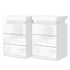 Artiss 2X Bedside Table LED 3 Drawers - COLEY White-Furniture > Bedroom > Bedside Tables-PEROZ Accessories