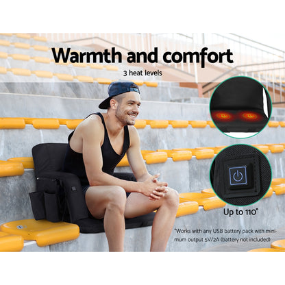 Artiss 2X Floor Lounge Sofa Bed With Armrest Heated Cushion-Furniture > Bar Stools &amp; Chairs > Arm Chairs &amp; Recliners-PEROZ Accessories