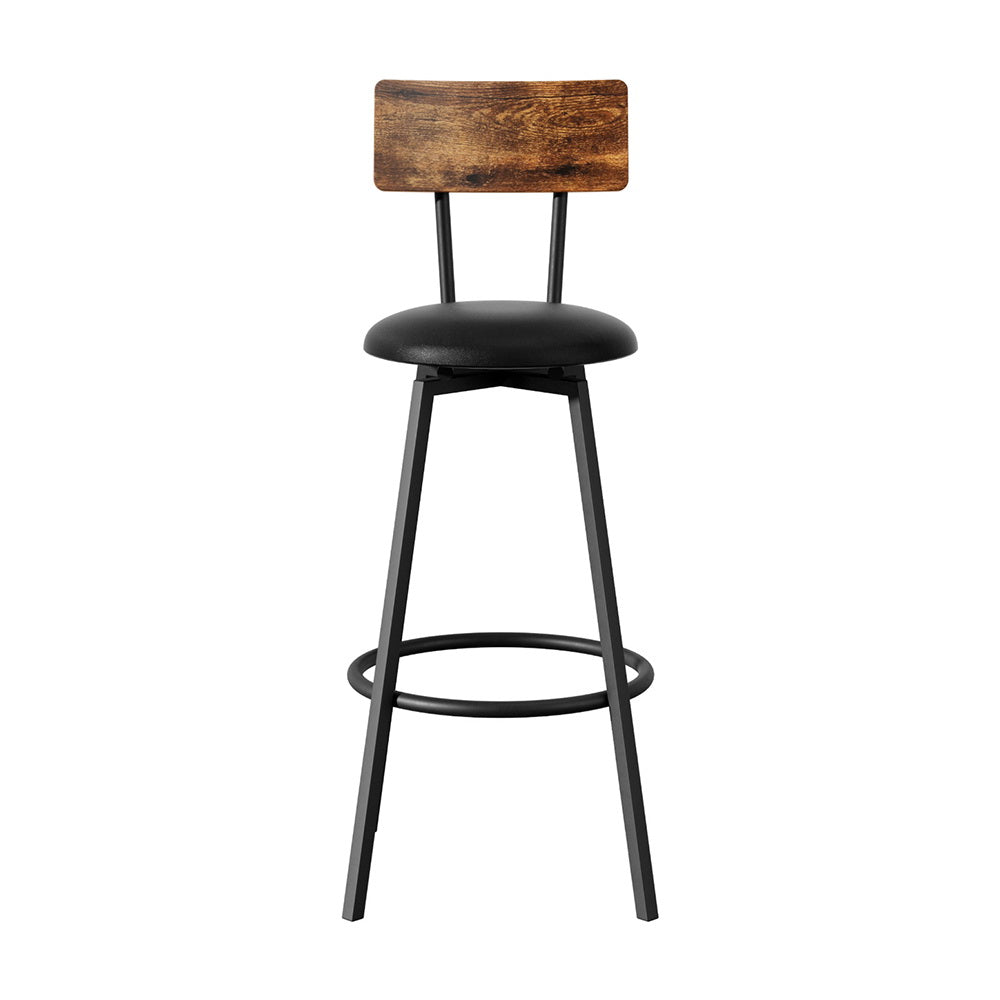 Artiss 2X Industrial Bar Stools Upholstered Counter Chairs Steel Frame Anti-Scratch-Furniture > Bar Stools &amp; Chairs > Table &amp; Bar Stools-PEROZ Accessories