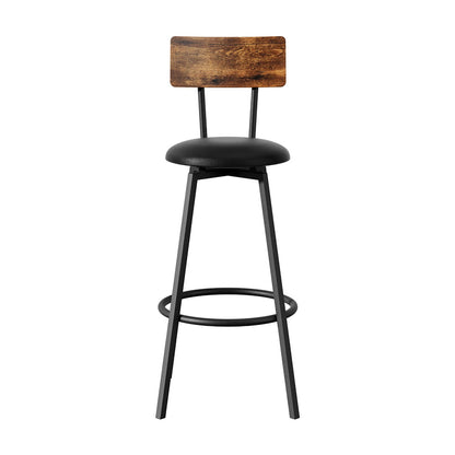 Artiss 2X Industrial Bar Stools Upholstered Counter Chairs Steel Frame Anti-Scratch-Furniture > Bar Stools &amp; Chairs > Table &amp; Bar Stools-PEROZ Accessories