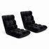 Artiss 2X Lounge Sofa Bed Flannel Fabric Black-Furniture > Bar Stools & Chairs > Arm Chairs & Recliners-PEROZ Accessories