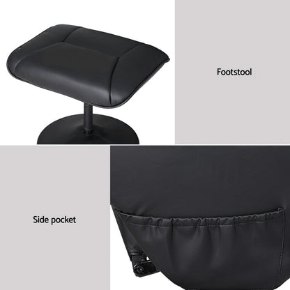 Artiss 2X Recliner Chair Ottoman Heated Massage Black-Furniture > Bar Stools &amp; Chairs > Arm Chairs &amp; Recliners-PEROZ Accessories