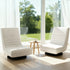 Artiss 2XFloor Chair Lounge Sofa Swivel Foldable Linen White-Furniture > Bar Stools & Chairs > Arm Chairs & Recliners-PEROZ Accessories