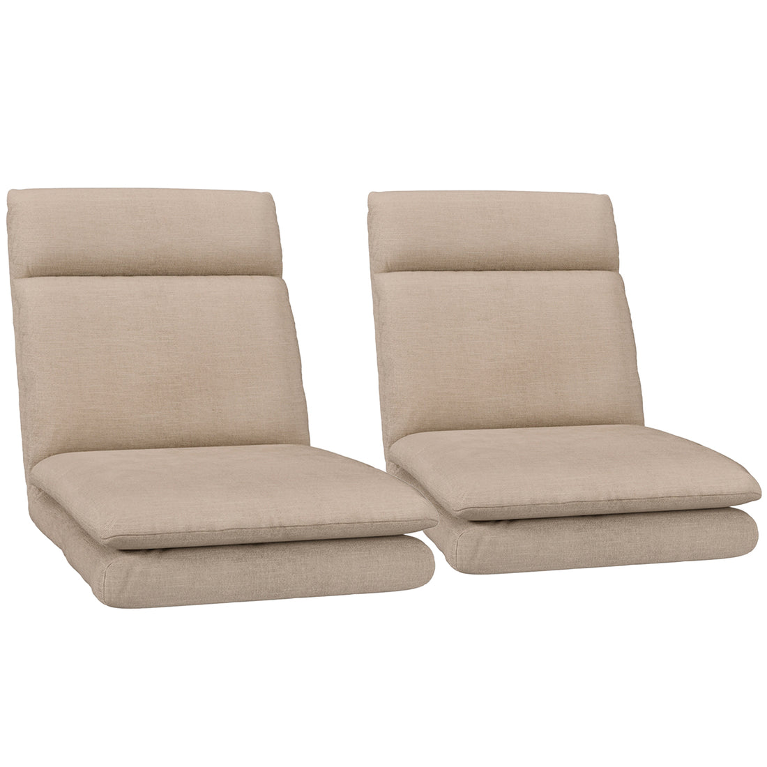 Artiss 2XFloor Chair Sofa Linen Beige-Furniture > Bar Stools &amp; Chairs > Arm Chairs &amp; Recliners-PEROZ Accessories