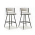 Artiss 2x Bar Stools Kitchen Dining Chair Counter Stool Woven Velvet Metal Ivory-Furniture > Bar Stools & Chairs > Table & Bar Stools-PEROZ Accessories