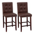Artiss 2x Bar Stools Kitchen Dining Chairs Counter PU Leather Wooden Ada Brown-Furniture > Bar Stools & Chairs > Table & Bar Stools-PEROZ Accessories