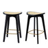 Artiss 2x Bar Stools Rattan Counter Kitchen Dinning Chair Bamboo Saddle Black-Furniture > Bar Stools & Chairs > Table & Bar Stools-PEROZ Accessories