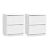 Artiss 2x Bedside Table 2 Drawers - PEPE White-Furniture > Bedroom > Bedside Tables-PEROZ Accessories