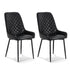 Artiss 2x Dining Chairs Retro PU Leather Kitchen Lounge Cafe Accent Chair Black-Furniture > Dining > Kitchen & Dining Chairs-PEROZ Accessories