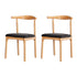 Artiss 2x Dining Chairs Rubber Wood Leather Seat Black-Furniture > Dining > Kitchen & Dining Chairs-PEROZ Accessories