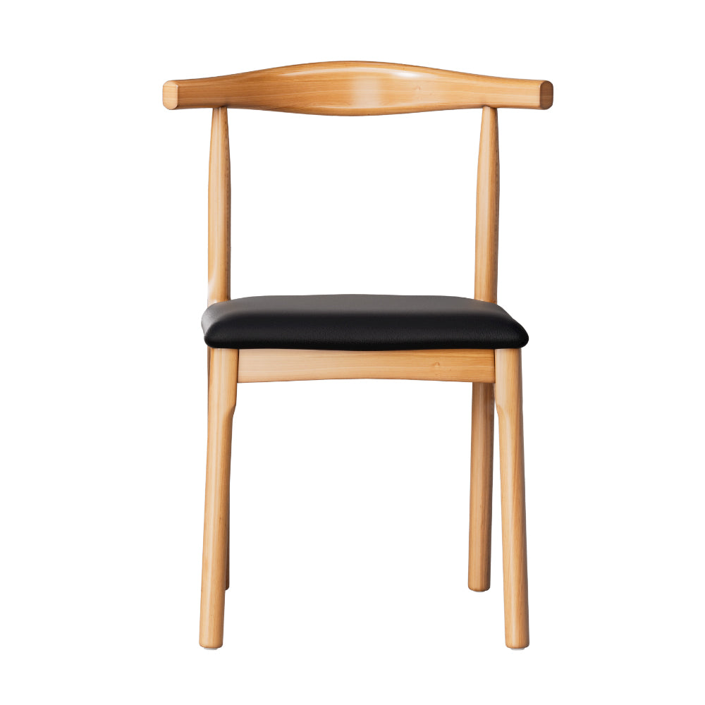 Artiss 2x Dining Chairs Rubber Wood Leather Seat Black-Furniture > Dining > Kitchen &amp; Dining Chairs-PEROZ Accessories