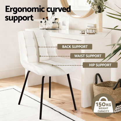 Artiss 2x Dining Chairs Velvet Tufted Kitchen Lounge Cafe Accent Chair Beige-Furniture > Dining > Kitchen &amp; Dining Chairs-PEROZ Accessories