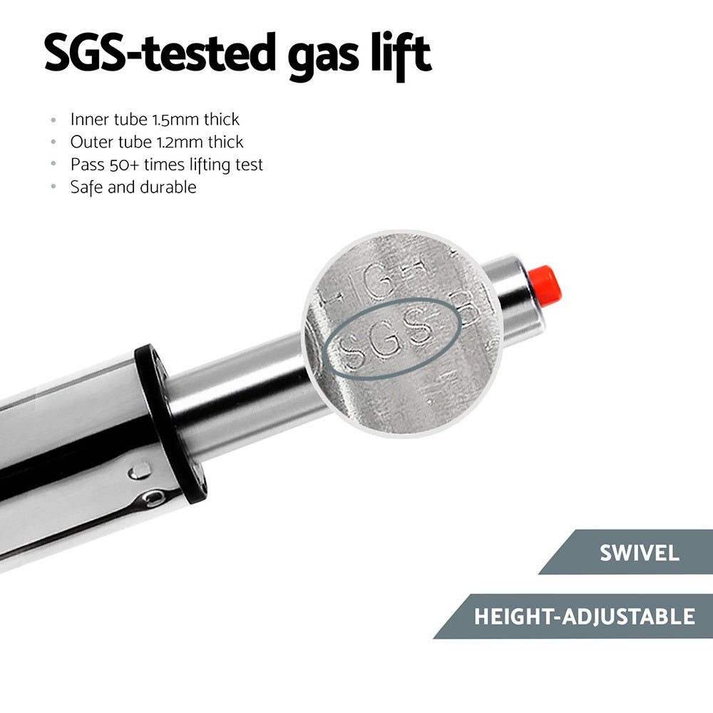 Artiss 2x Leather Bar Stools Swivel Adjustable Gas Lift PU Counter Chairs Black-Furniture > Bar Stools &amp; Chairs > Table &amp; Bar Stools-PEROZ Accessories