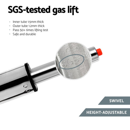 Artiss 2x Leather Bar Stools Swivel Adjustable Gas Lift PU Counter Chairs Black-Furniture > Bar Stools &amp; Chairs > Table &amp; Bar Stools-PEROZ Accessories