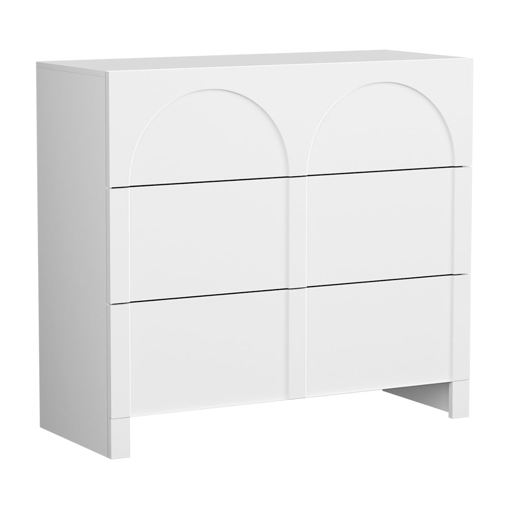 Artiss 3 Chest of Drawers Lowboy Dresser Cabinet White-Furniture > Bedroom > Dressers-PEROZ Accessories