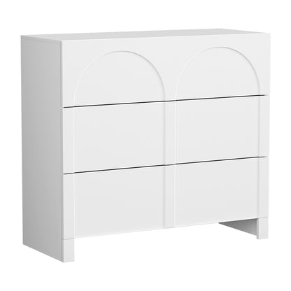 Artiss 3 Chest of Drawers Lowboy Dresser Cabinet White-Furniture > Bedroom > Dressers-PEROZ Accessories